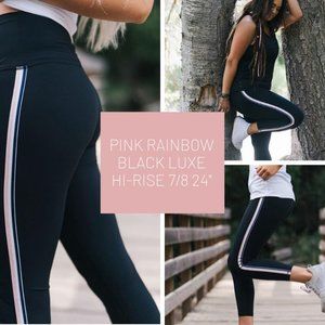 Pink Rainbow Black Luxe Hi-Rise 7/8 24"